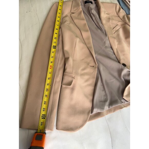 Theory Blazer Women Sz 4 One Button Pockets Notch Collar Career - Picture 4 of 10
